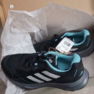 adidas Black and Teal Women's Sneakers..Size:6.5